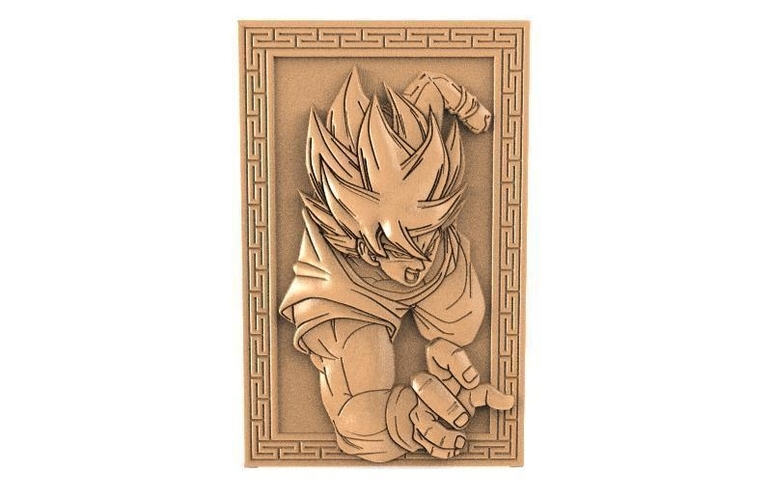 Goku dragon ball bas-relief CNC 3D Print 370396