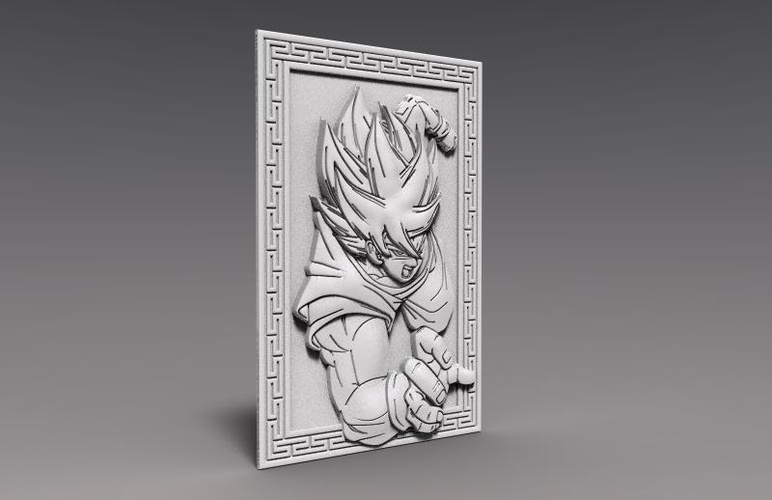 Goku dragon ball bas-relief CNC 3D Print 370397