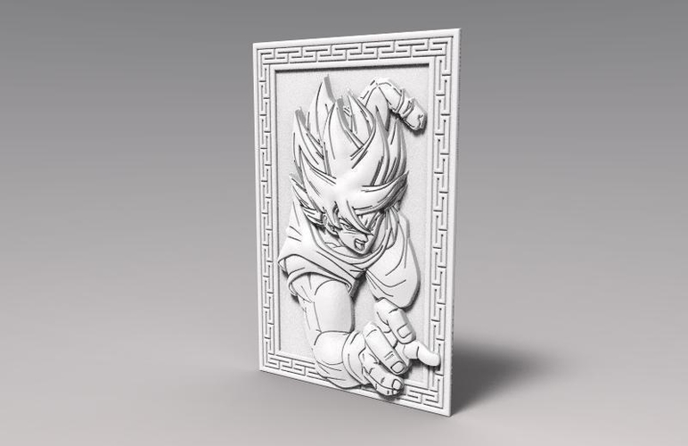 Goku dragon ball bas-relief CNC 3D Print 370398