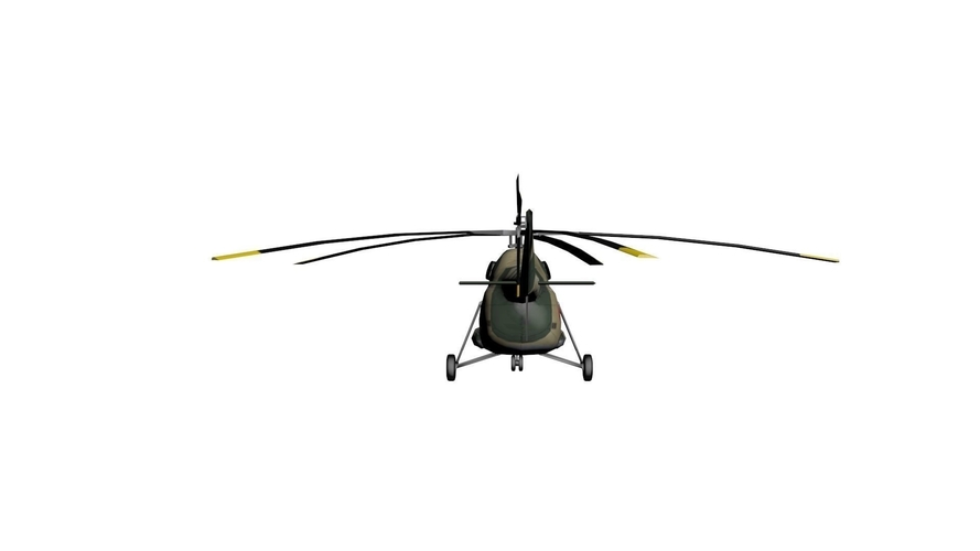 Mi-8 Russian Military Helicopter Free low-poly 3D model 3D Print 370827