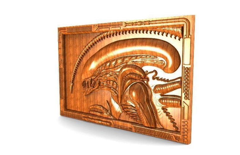 ​Alien bas-relief CNC 3D Print 370891