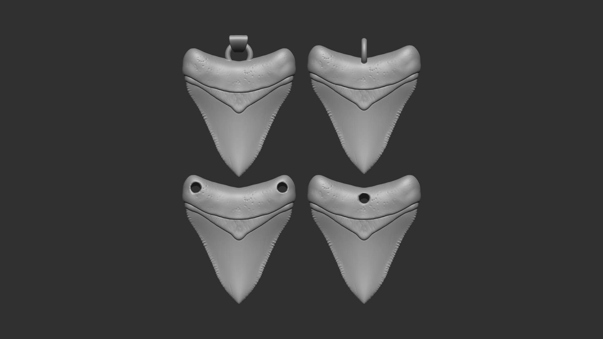 Megalodon tooth necklace pendant (4 variations) 3D Print 371004