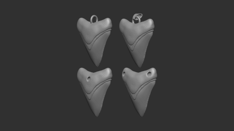 Megalodon tooth necklace pendant (4 variations) 3D Print 371006