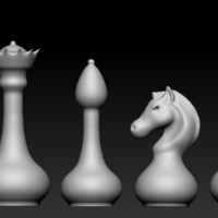 Small Chess models set 3D Printing 371124