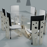 Futuristic table and chair - Thumbnail 1