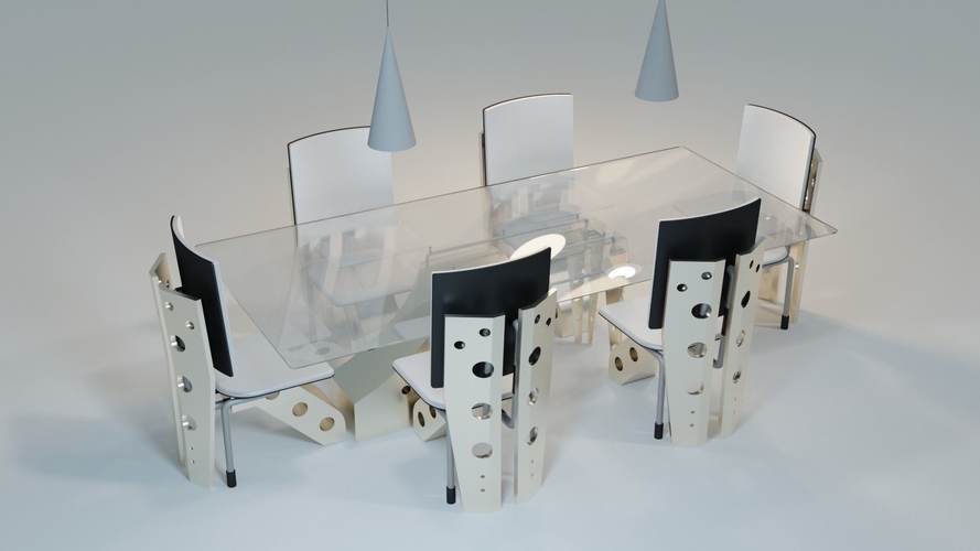 Futuristic table and chair 3D Print 371332