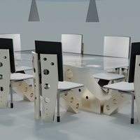 Futuristic table and chair - Thumbnail 12