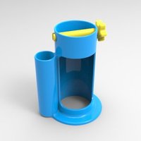 Small toothpaste squeezer and tube holder w toothbrush holder 3D Printing 37151