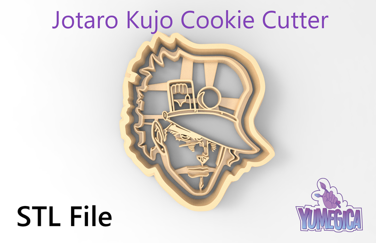 Jotaro Kujo from “JoJo's Bizarre Adventure” Cookie Cutter - STL 3D Print 371610