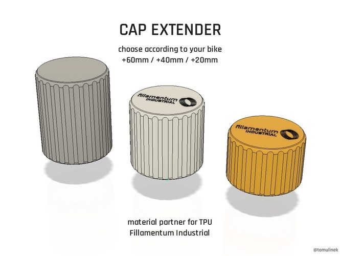 Bidon for Bike Tools + NEW: Cap extender 3D Print 371881