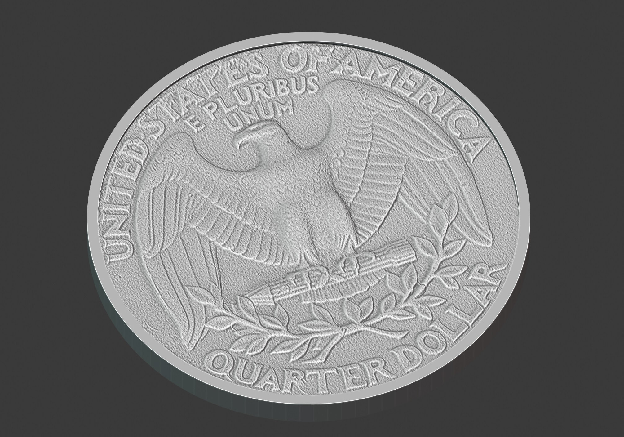 US Quarter Coin, 3D Scanned 3D Print 371945