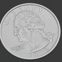 US Quarter Coin, 3D Scanned - Thumbnail 2