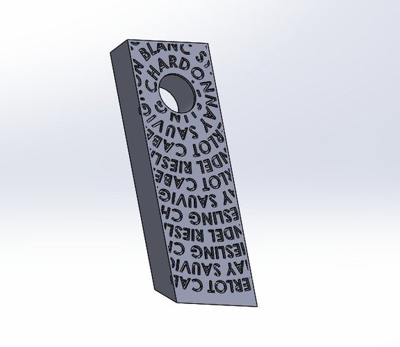 Balancing Wine Holder w/ Wine Names Embossed 3D Print 37222