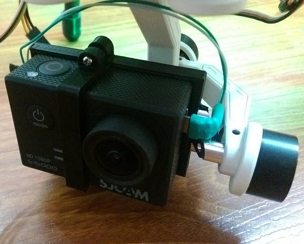 Camera holder for SJcam SJ5000 and gimbal Walkera G2d or G-2d 3D Print 37278