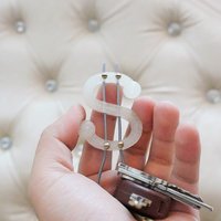 Small Dollar symbol key chain 3D Printing 37292
