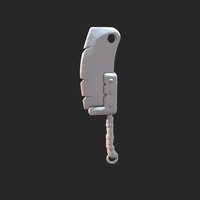 Small Stylized cleaver keyring 3D Printing 37335