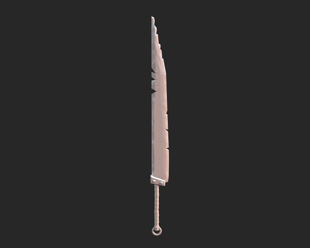 Stylized bastard sword keyring 3D Print 37341