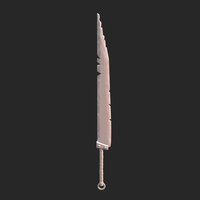 Small Stylized bastard sword keyring 3D Printing 37341