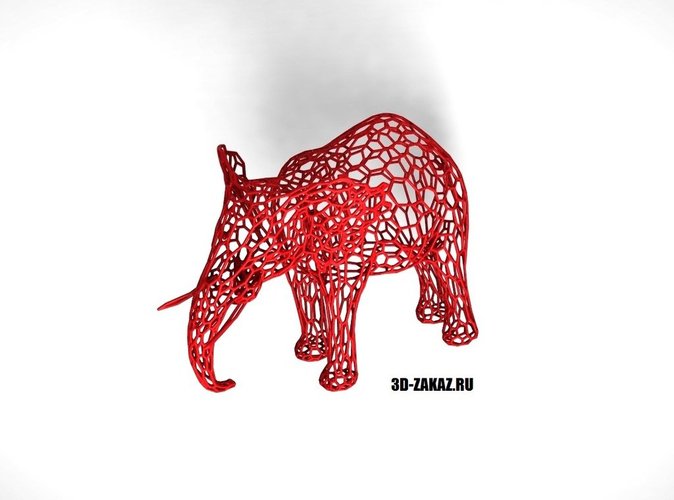 Tired Red Elephant style Voronoi 3D Print 37609