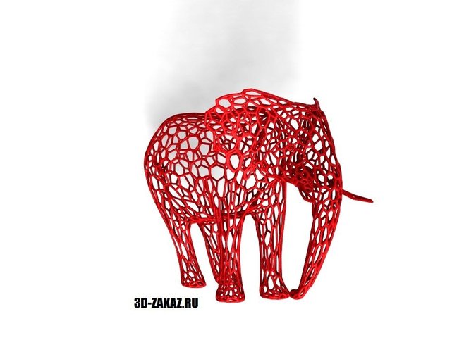 Tired Red Elephant style Voronoi 3D Print 37610