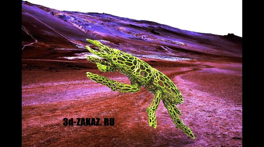 Attacking Beetlesaurus on Mars & on Earth in style Voronoi 3D Print 37611