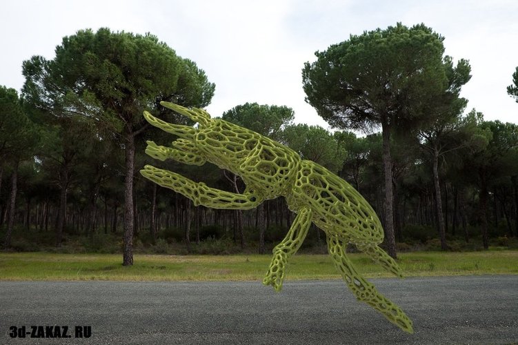 Attacking Beetlesaurus on Mars & on Earth in style Voronoi 3D Print 37612