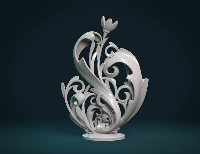 Scroll plant Sculpture 3D Print 376259