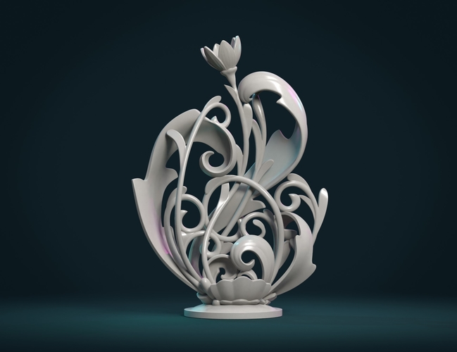 Scroll plant Sculpture 3D Print 376261