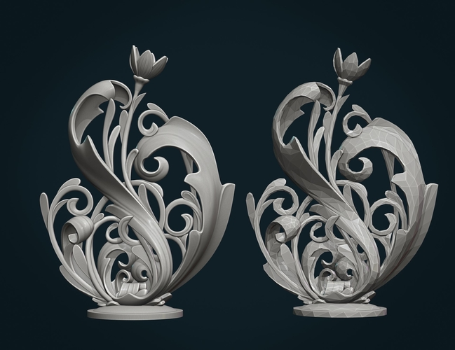 Scroll plant Sculpture 3D Print 376269