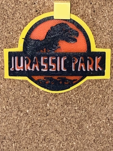 Jurassic Park logo in parts, with or without keychain 3D Print 376278