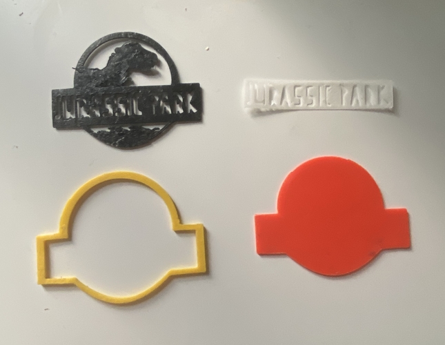 Jurassic Park logo in parts, with or without keychain 3D Print 376279