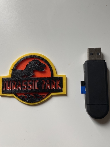 Jurassic Park logo in parts, with or without keychain 3D Print 376280