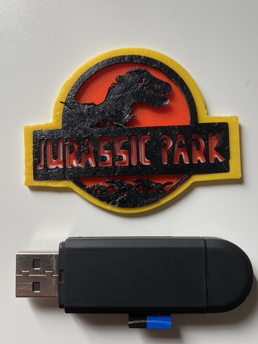 Jurassic Park logo in parts, with or without keychain 3D Print 376281