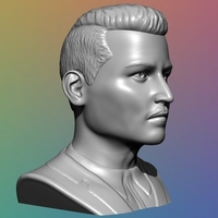 Johhny Depp Bust - 3D model - Thumbnail 2