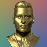 Johhny Depp Bust - 3D model - Thumbnail 4