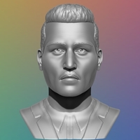 Johhny Depp Bust - 3D model - Thumbnail 10