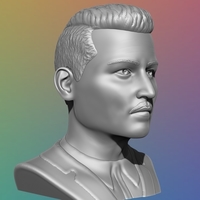Johhny Depp Bust - 3D model - Thumbnail 11