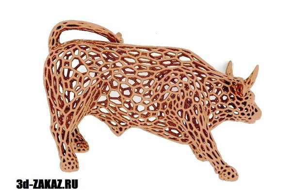 Charging Bull in stile Voronoi 