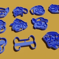 Small 10 cookie cutters paw patrol caras  3D Printing 376604