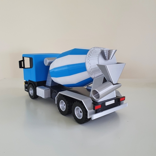 Cement Truck with motorized rotating tank 3D print model 3D Print 376699