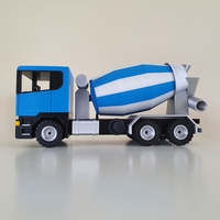 Cement Truck with motorized rotating tank 3D print model - Thumbnail 4