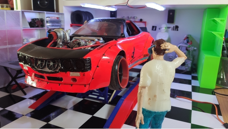 functional car lifter - elevador coche rc - grua rc - rampa 