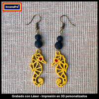 Seahorse Earrings and Shell Pendant Set - Thumbnail 2