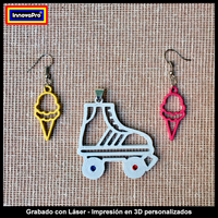Ice cream Earrings and Roller Skate Pendant Set - Thumbnail 2