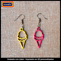 Ice cream Earrings and Roller Skate Pendant Set - Thumbnail 4