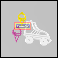 Ice cream Earrings and Roller Skate Pendant Set - Thumbnail 5