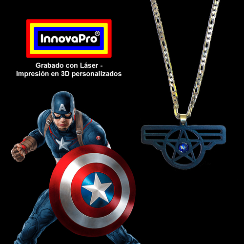 Captain America Pendant (2x1) 3D Print 376857