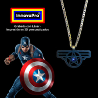 Small Captain America Pendant (2x1) 3D Printing 376857