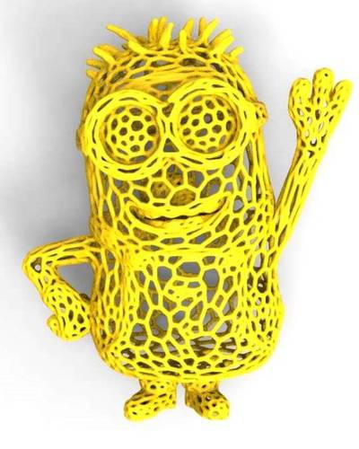 Happy Minion in stile Voronoi 3D Print 37691