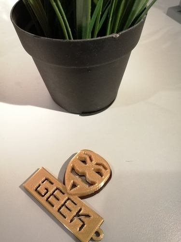 GEEK KEYRING 3D Print 377041